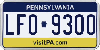 PA license plate LFO9300