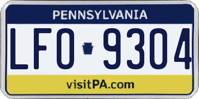 PA license plate LFO9304