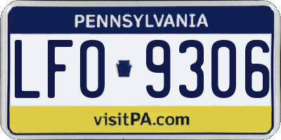 PA license plate LFO9306