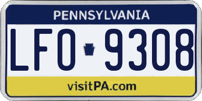 PA license plate LFO9308