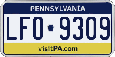 PA license plate LFO9309