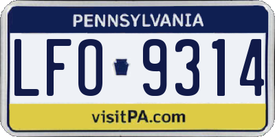 PA license plate LFO9314