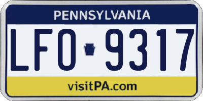 PA license plate LFO9317