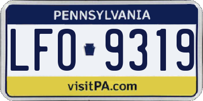 PA license plate LFO9319