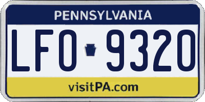 PA license plate LFO9320