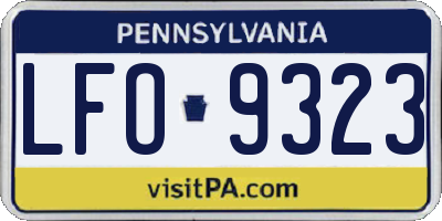 PA license plate LFO9323
