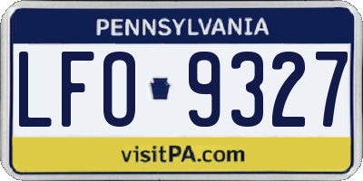 PA license plate LFO9327