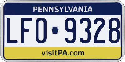PA license plate LFO9328