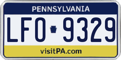 PA license plate LFO9329