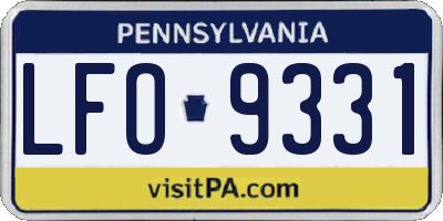 PA license plate LFO9331