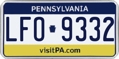 PA license plate LFO9332