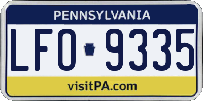 PA license plate LFO9335