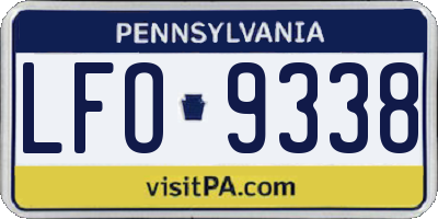 PA license plate LFO9338