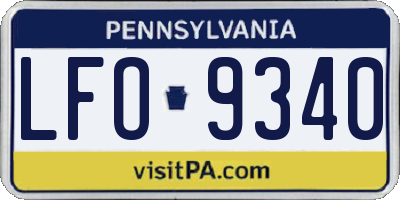 PA license plate LFO9340