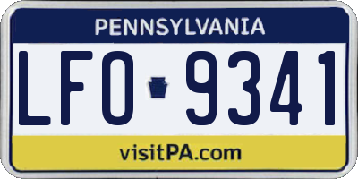 PA license plate LFO9341