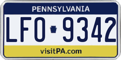 PA license plate LFO9342