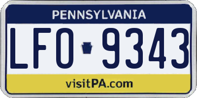 PA license plate LFO9343