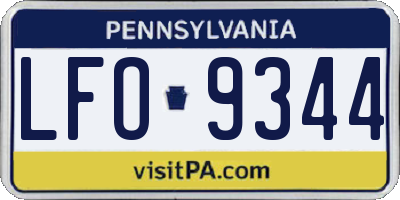 PA license plate LFO9344