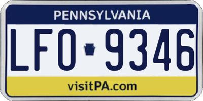 PA license plate LFO9346