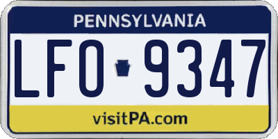 PA license plate LFO9347