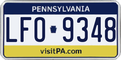 PA license plate LFO9348