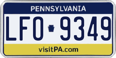 PA license plate LFO9349