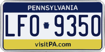 PA license plate LFO9350