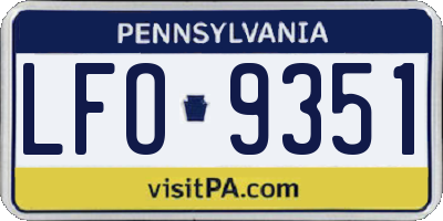 PA license plate LFO9351