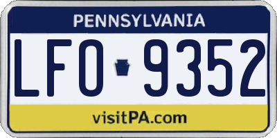 PA license plate LFO9352