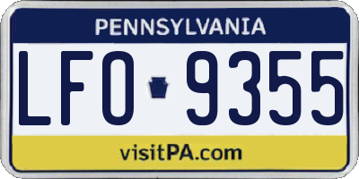 PA license plate LFO9355