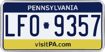 PA license plate LFO9357