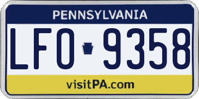 PA license plate LFO9358