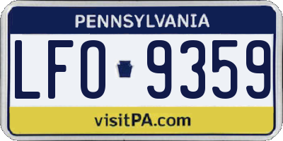 PA license plate LFO9359
