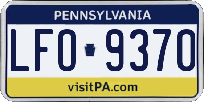 PA license plate LFO9370