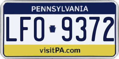 PA license plate LFO9372