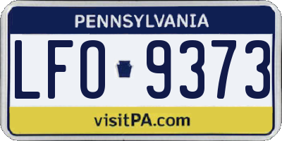 PA license plate LFO9373