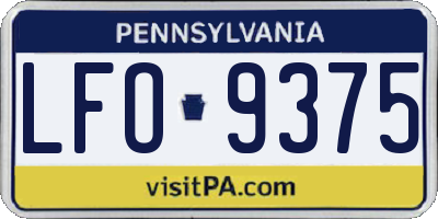 PA license plate LFO9375