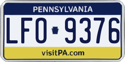 PA license plate LFO9376