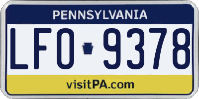 PA license plate LFO9378