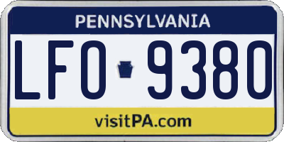 PA license plate LFO9380