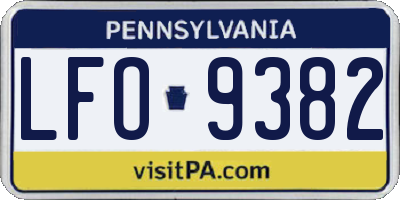 PA license plate LFO9382