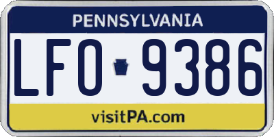PA license plate LFO9386