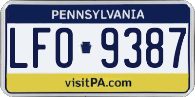 PA license plate LFO9387