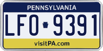 PA license plate LFO9391