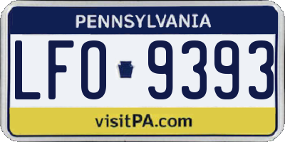 PA license plate LFO9393