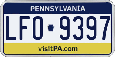 PA license plate LFO9397