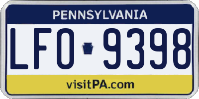 PA license plate LFO9398