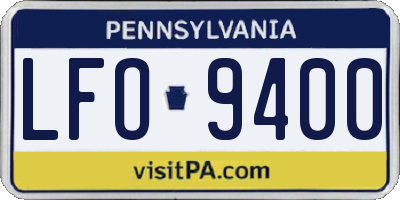 PA license plate LFO9400