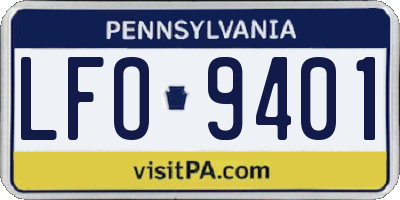 PA license plate LFO9401