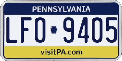 PA license plate LFO9405
